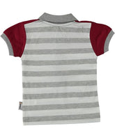 Tricou Polo, Surf Board, bumbac, baieti, rosu cu gri